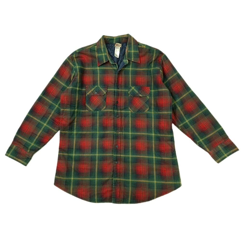 Vintage Sports Afield Mens XXLT Red Plaid Quilted Shirt Jacket Flannel Shacket